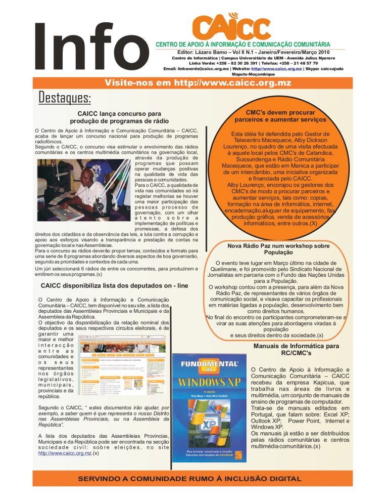 Boletim Informativo nº 1 - Março 2010